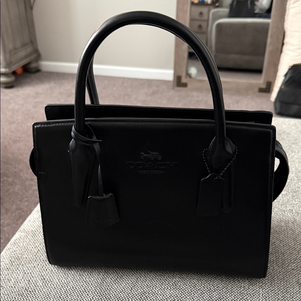 Coach Elegant Black Leather Satchel